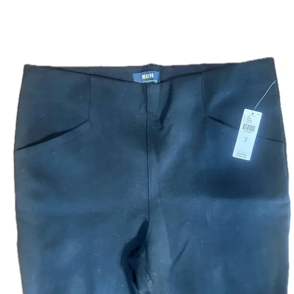 Anthropologie Maeve Black Pull On Slit-Back High Waisted Ponte Pants Pockets Med - Picture 3 of 6